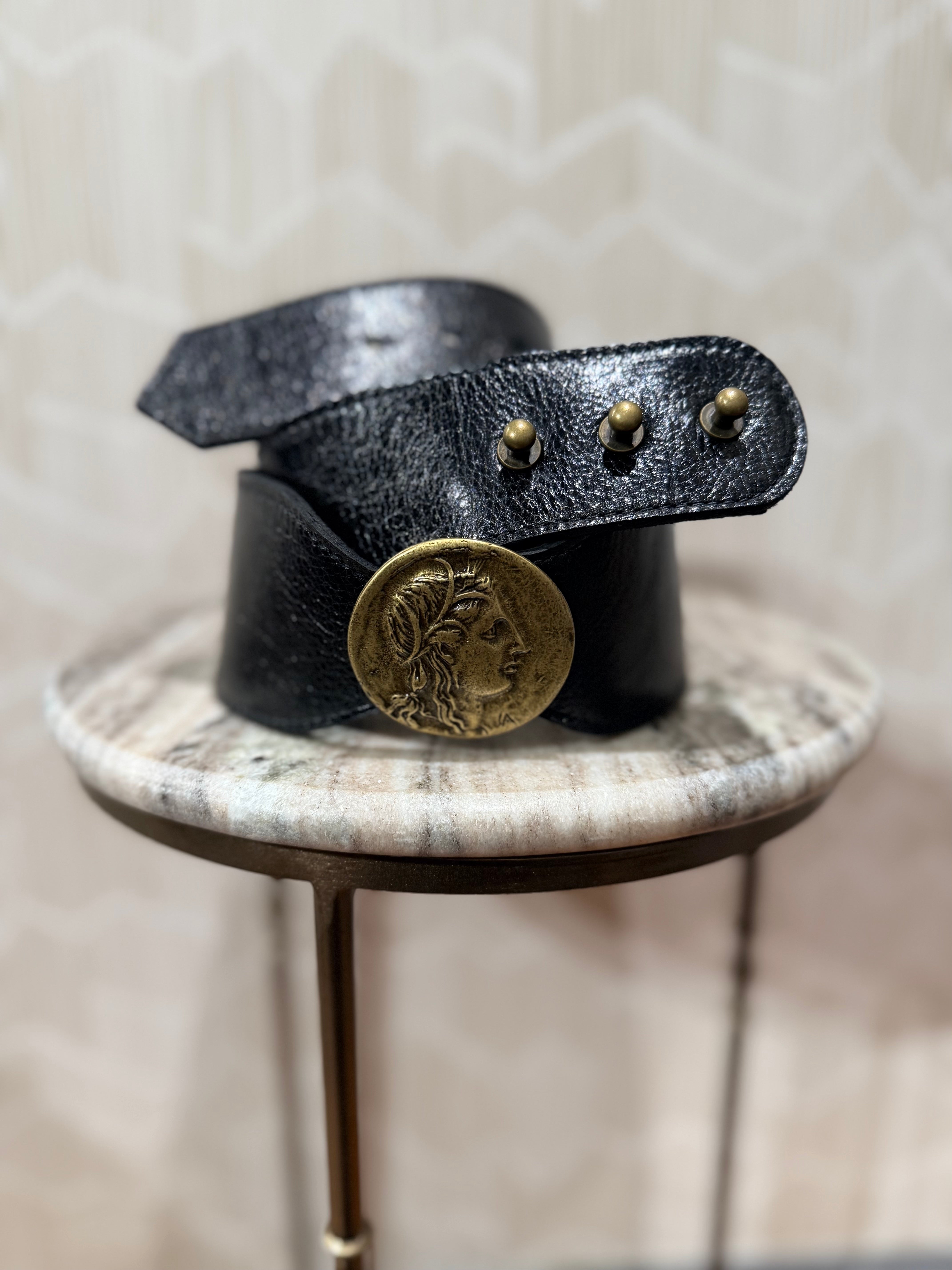 Kim White Coin Waist Belt - Black Accessories - Sloane Boutique
