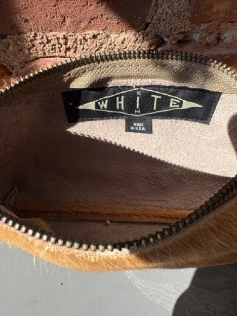 Kim White Cosmetic Bag Large - Tan Fur Accessories - Sloane Boutique