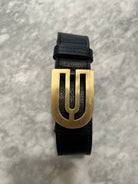 Kim White Curvilinear Belt - Black Pebbled Leather Accessories - Sloane Boutique