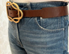 Kim White Entwined Belt-Dark Brown Accessories - Sloane Boutique
