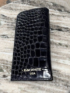 Kim White Eyeglasses Case - Black Croc Accessories - Sloane Boutique