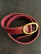 Kim White Oval Classic Belt - Mauve Pearl Accessories - Sloane Boutique