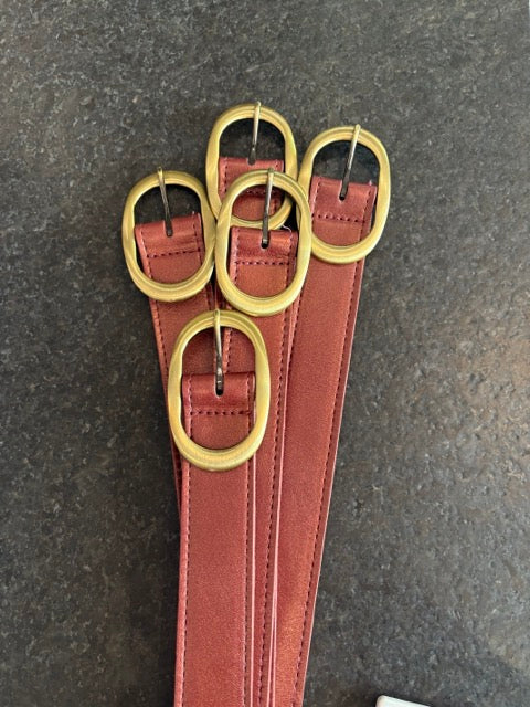 Kim White Oval Classic Belt - Mauve Pearl Accessories - Sloane Boutique