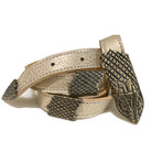 Kim White Snake Belt - Champagne Metallic Accessories - Sloane Boutique