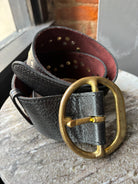 Kim White Studded Wave Chunky Belt - Black Accessories - Sloane Boutique