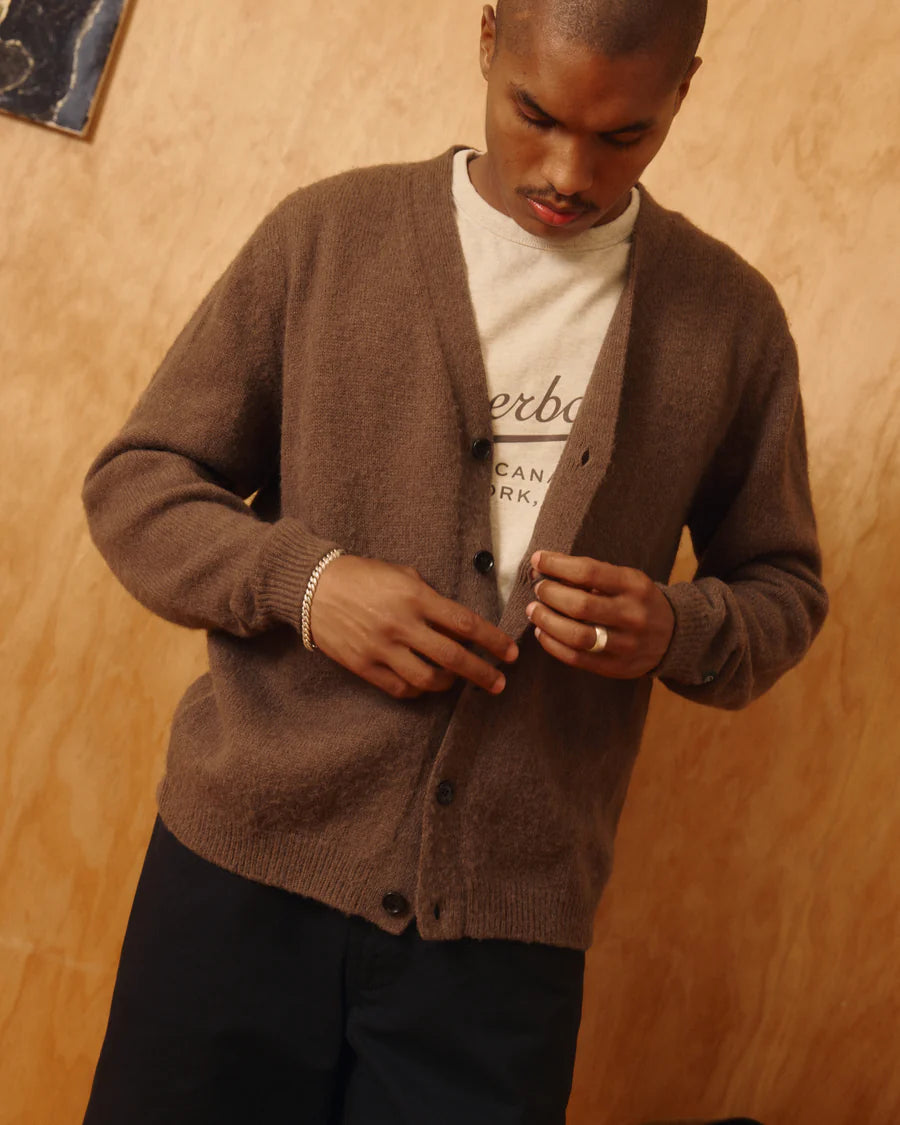 Knickerbocker Amos Alpaca Cardigan - Brown Men's Tops - Sloane Boutique