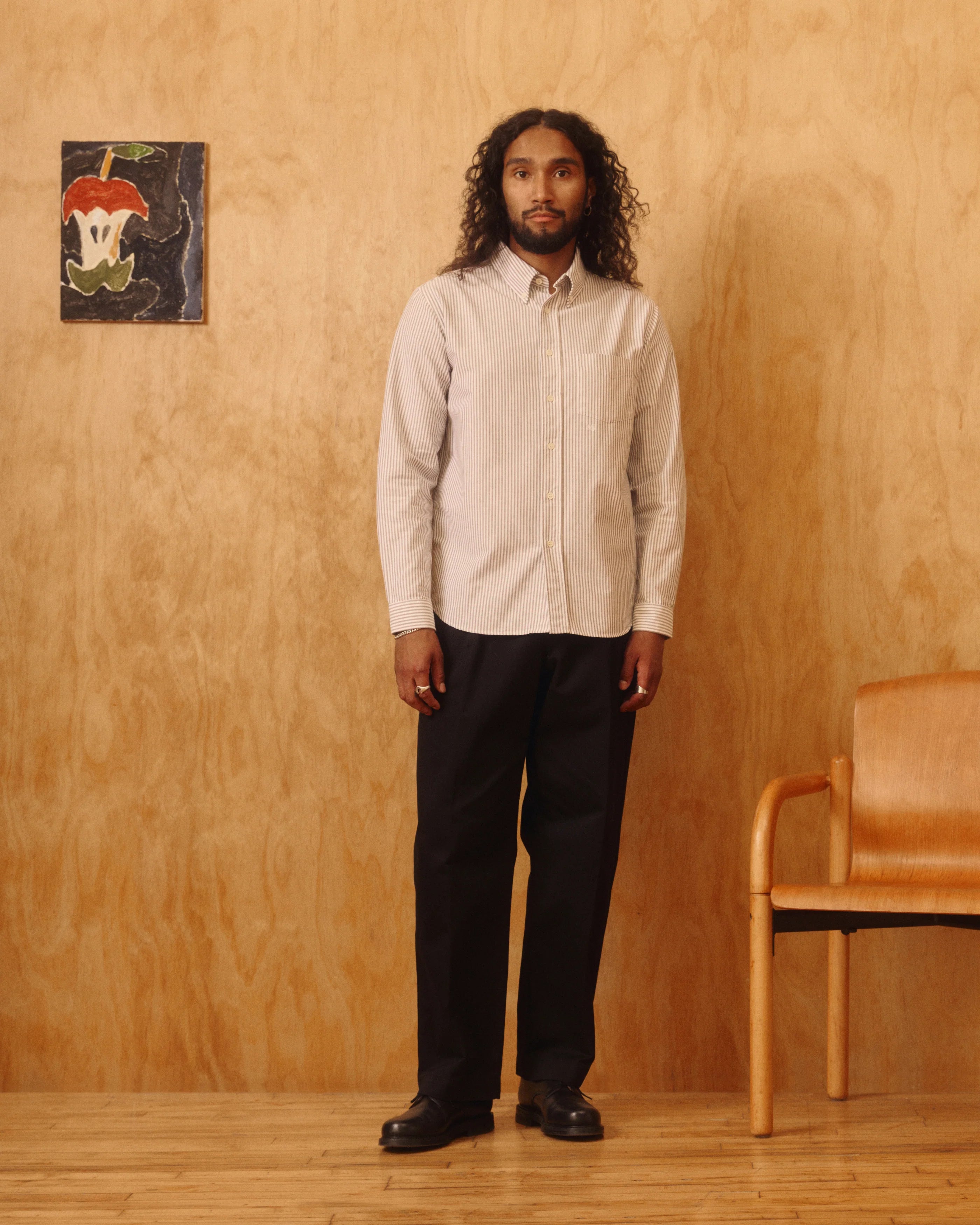 Knickerbocker Beefy Cotton Oxford - Brown Stripe Men's Tops - Sloane Boutique