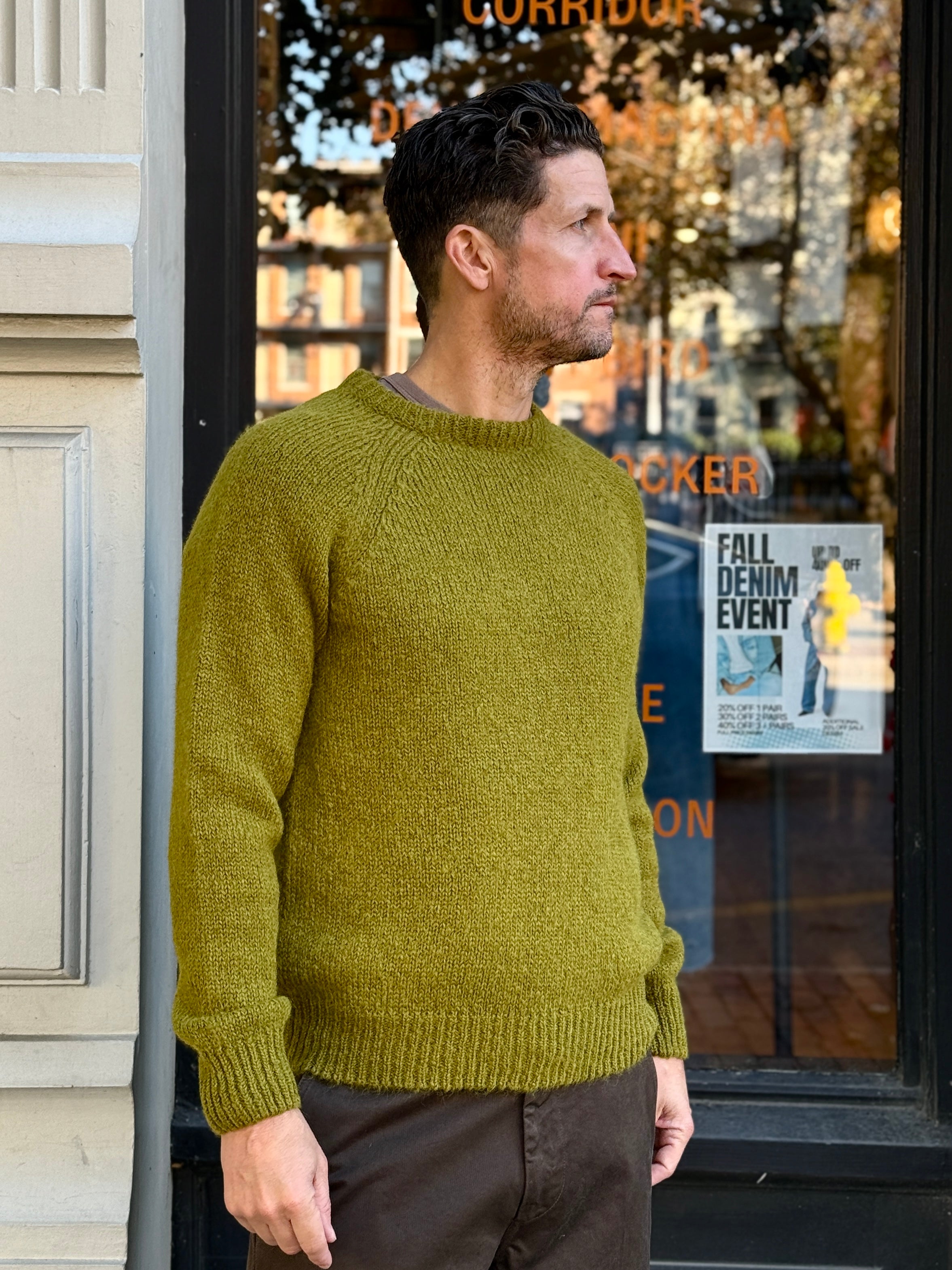 Knickerbocker Bud Alpaca Sweater - Chartreuse Men's Tops - Sloane Boutique