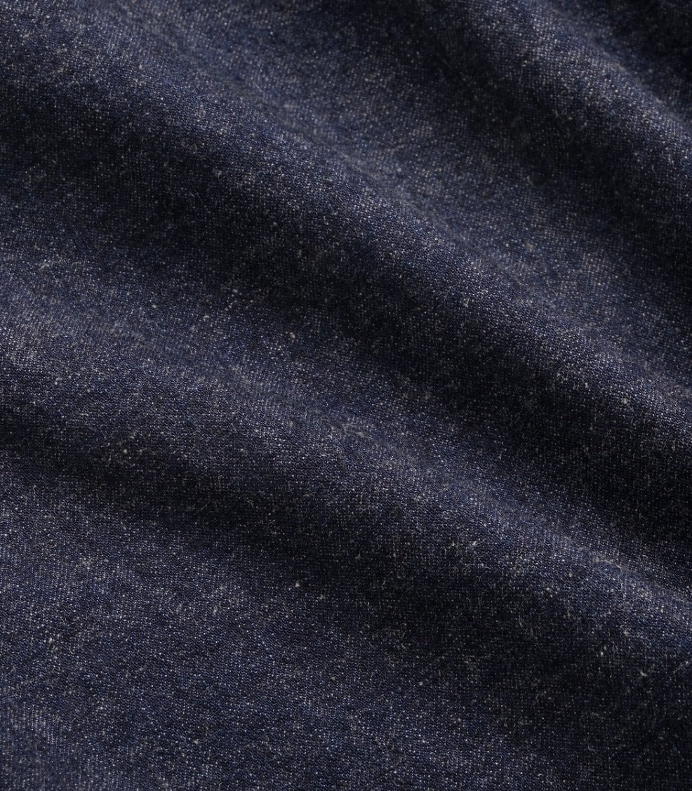 Knickerbocker Canal Pleated Denim Cotton & Linen Short - Indigo Men's Bottoms - Sloane Boutique