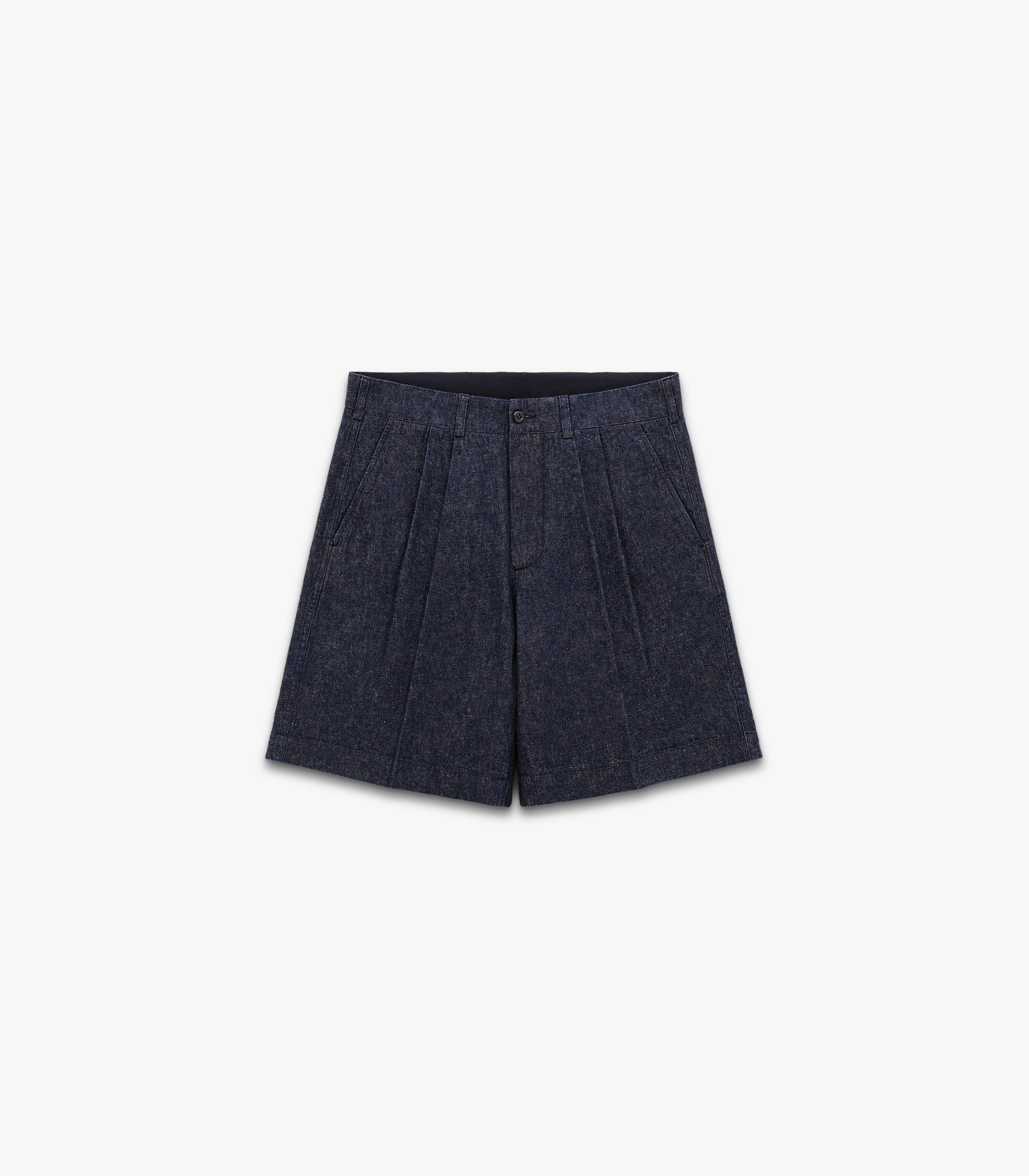 Knickerbocker Canal Pleated Denim Cotton & Linen Short - Indigo Men's Bottoms - Sloane Boutique