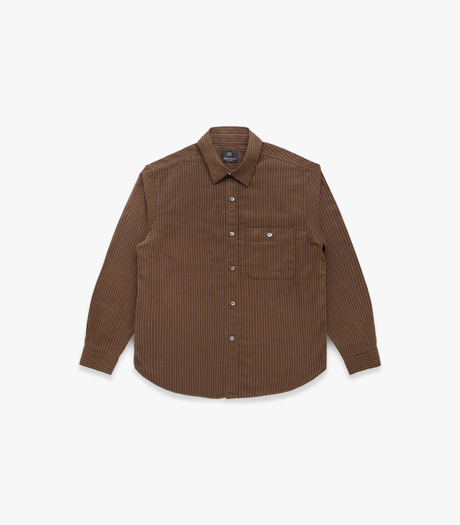 Knickerbocker Jones Cotton Merino Shirt - Brown & Sky Men's Tops - Sloane Boutique