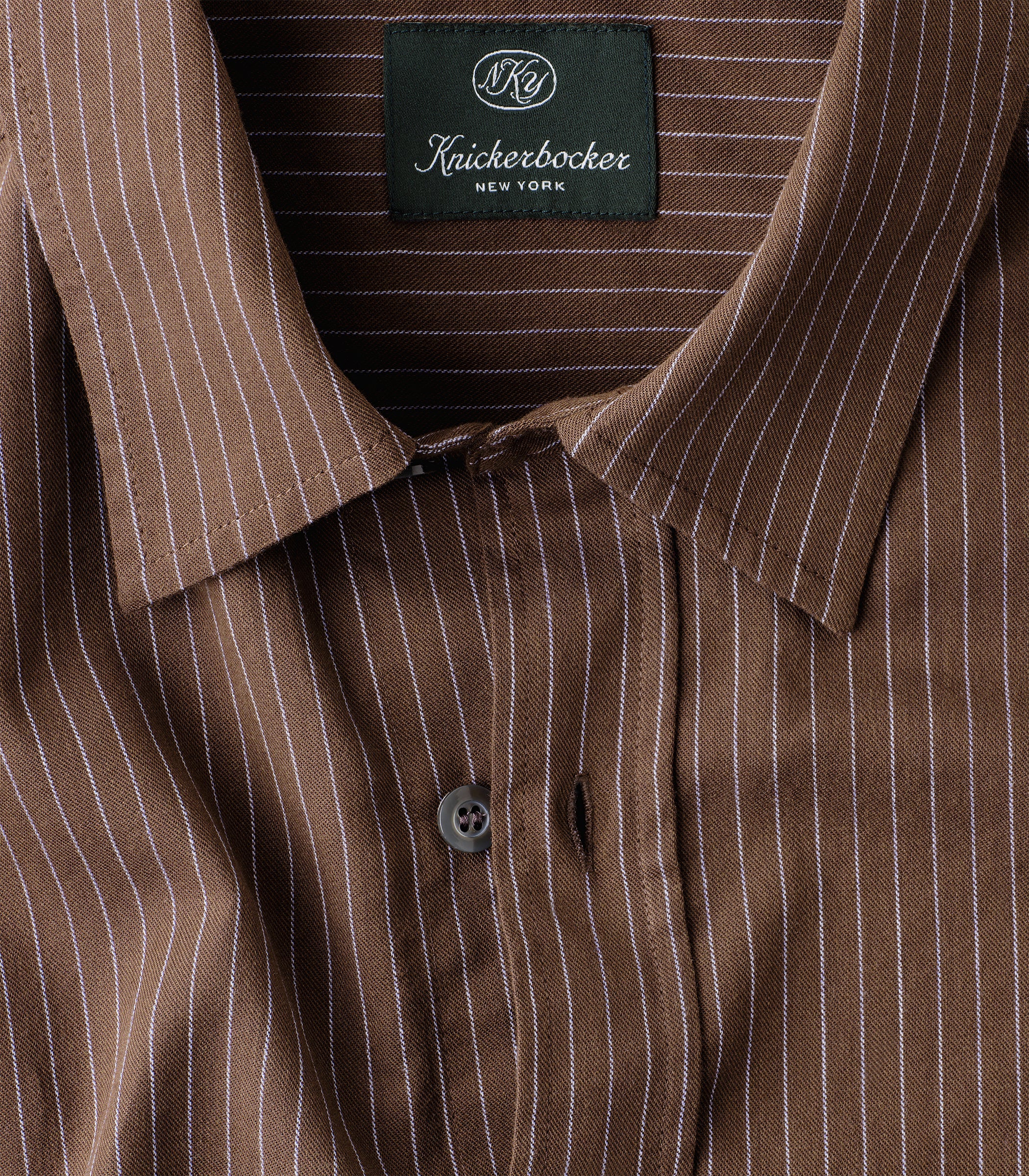 Knickerbocker Jones Cotton Merino Shirt - Brown & Sky Men's Tops - Sloane Boutique