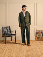 Knickerbocker Lane Twill Cotton & Linen Suit Jacket - Tuscan Olive Men's Tops - Sloane Boutique