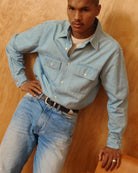 Knickerbocker Pacific Denim Shirt - Light Wash Indigo Men's Tops - Sloane Boutique