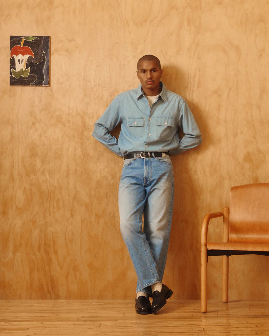 Knickerbocker Pacific Denim Shirt - Light Wash Indigo Men's Tops - Sloane Boutique