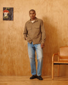 Knickerbocker Penny Corduroy Cotton Shirt - Khaki Men's Tops - Sloane Boutique