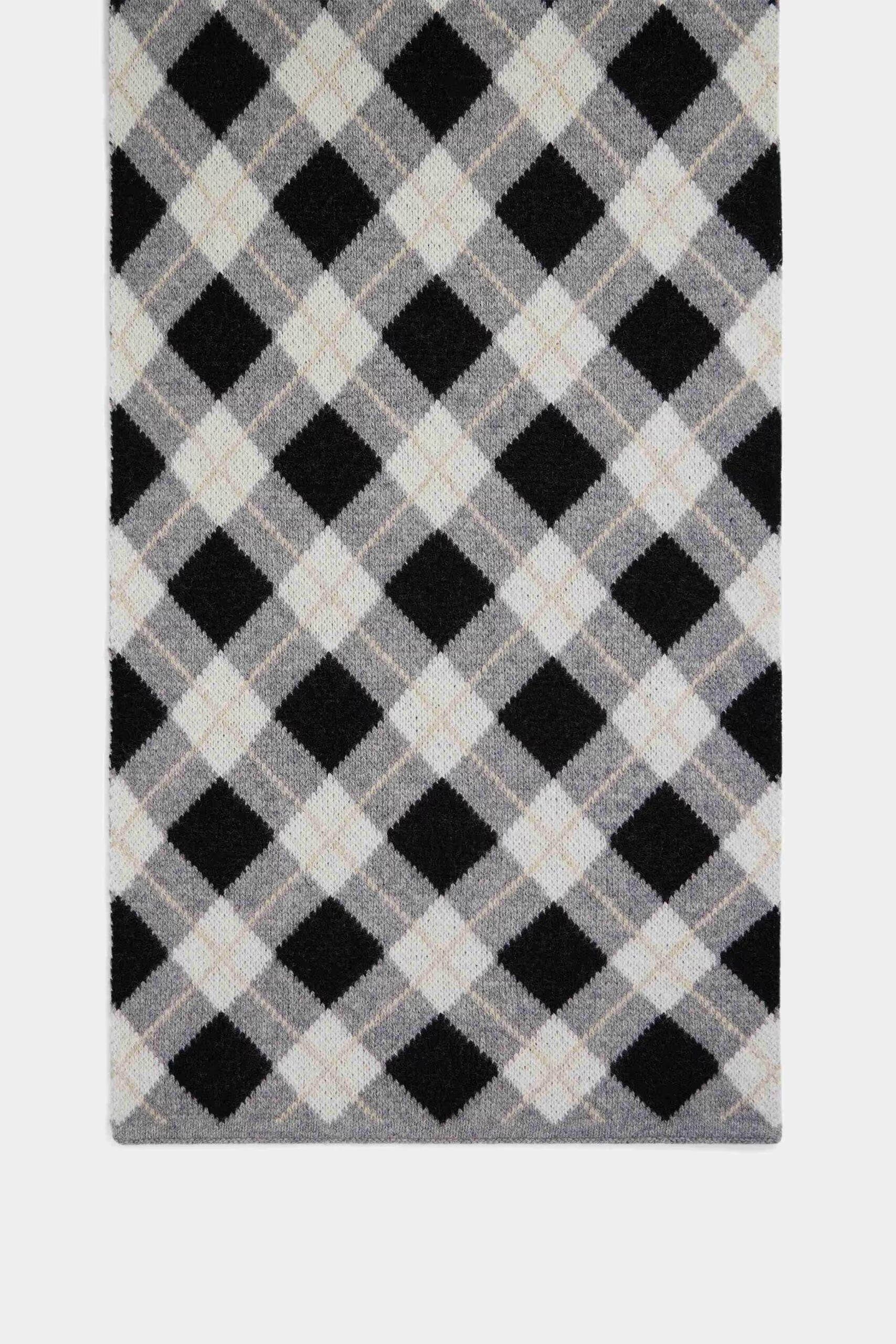 Le Mont St. Michel Argyle Scarf - Grey Accessories - Sloane Boutique