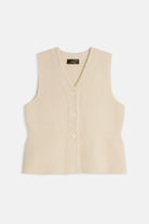 Le Mont St. Michel Gannes Vest - Off White Outerwear - Sloane Boutique