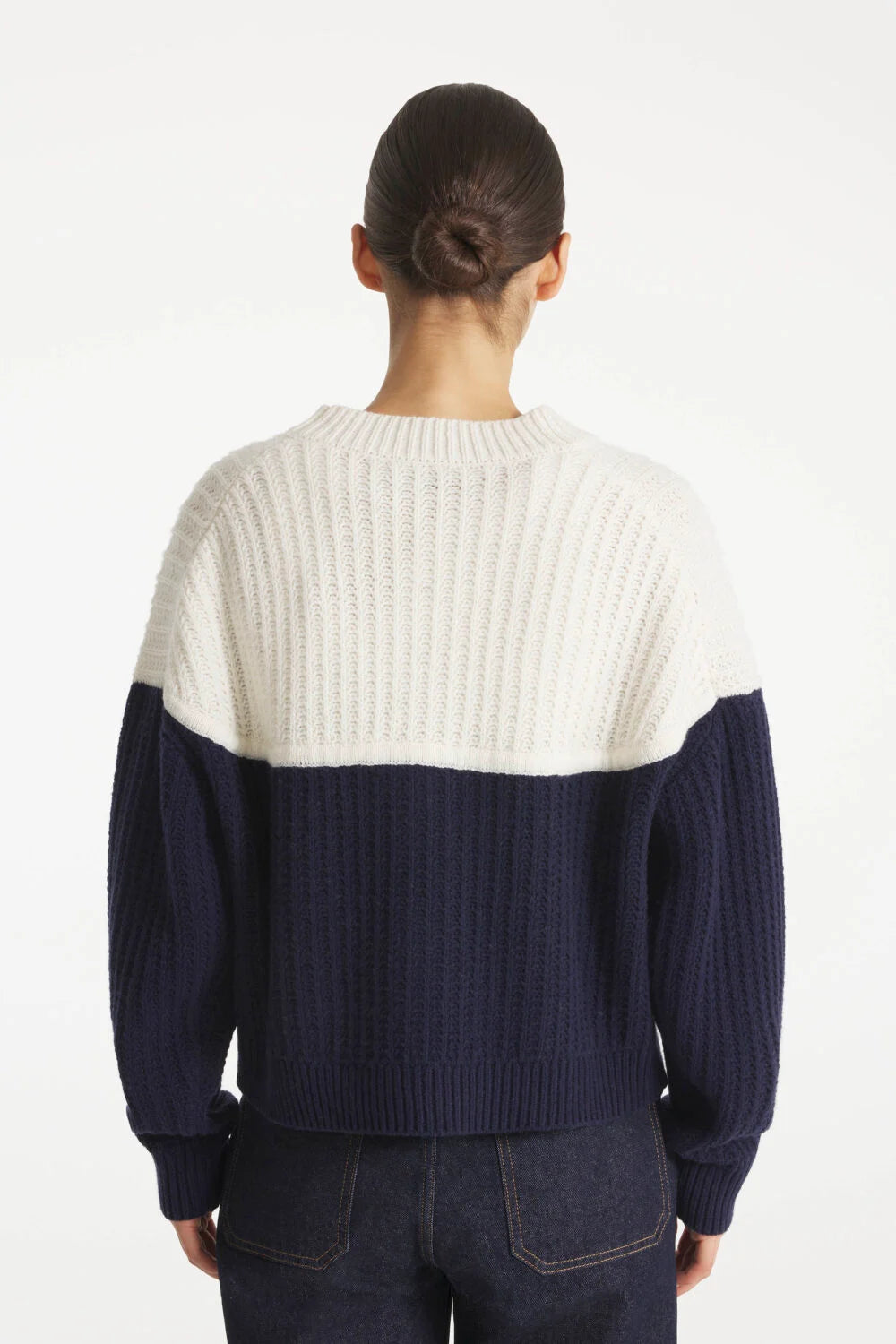 Le Mont St. Michel Suyor-Fancy Ribs Sweater - Navy Women's Tops - Sloane Boutique