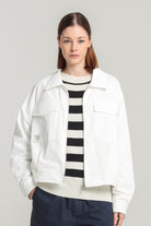 Le Mont St. Michel Vaffeta Jacket- Off White sale outerwear - Sloane Boutique