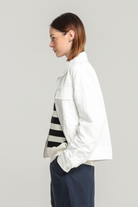 Le Mont St. Michel Vaffeta Jacket- Off White sale outerwear - Sloane Boutique