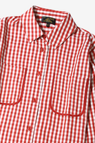 Le Mont St. Michel Vichy Shirt - Burgundy Women's Tops - Sloane Boutique