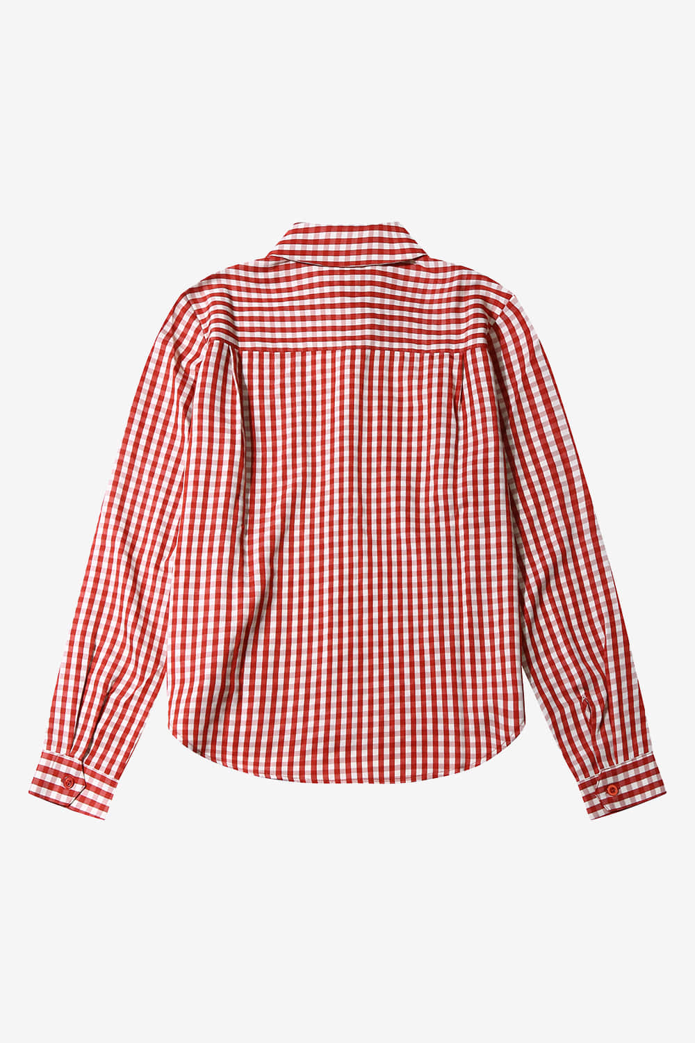 Le Mont St. Michel Vichy Shirt - Burgundy Women's Tops - Sloane Boutique