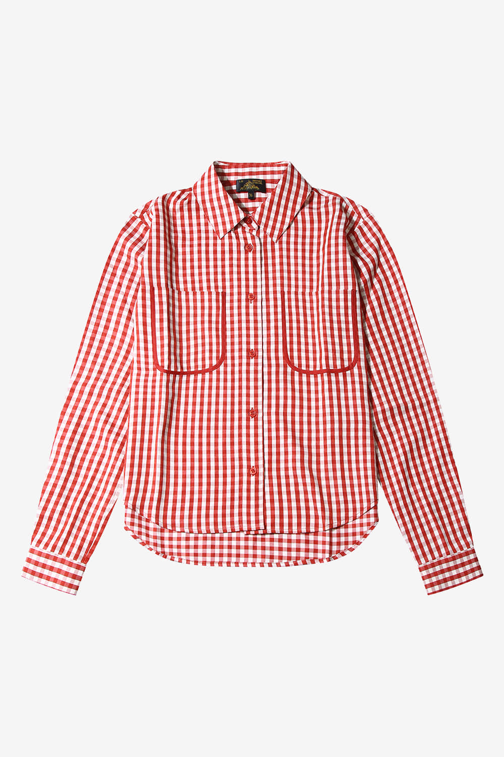 Le Mont St. Michel Vichy Shirt - Burgundy Women's Tops - Sloane Boutique