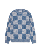Les Deux Check Knit - Dark Denim Blue Men's Tops - Sloane Boutique