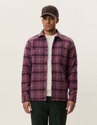 Les Deux Check Wool Overshirt - Crocus Pink Outerwear - Sloane Boutique