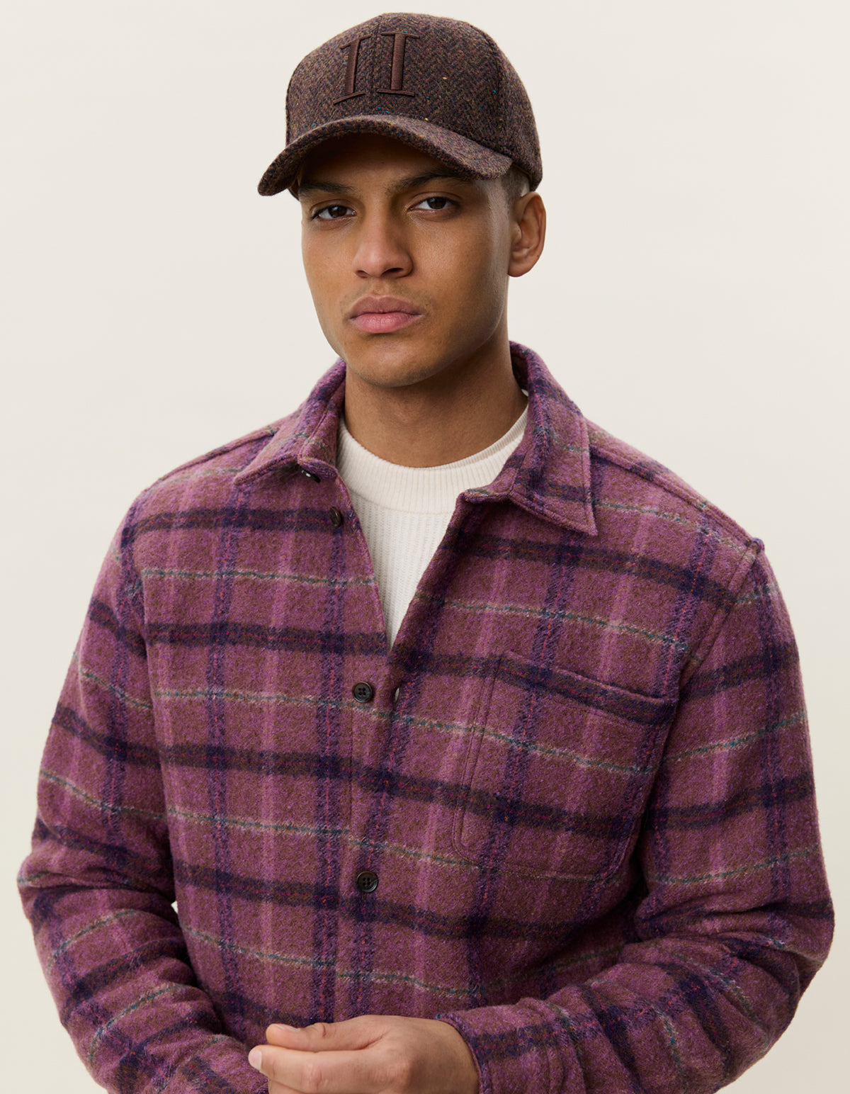 Les Deux Check Wool Overshirt - Crocus Pink Outerwear - Sloane Boutique