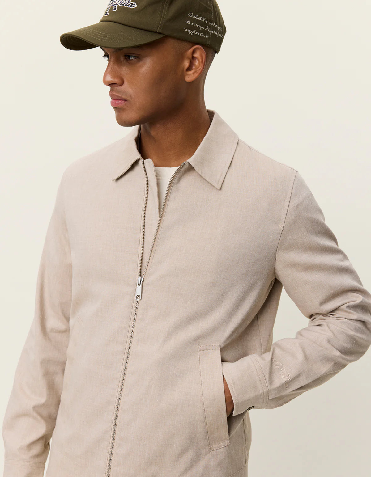 Les Deux Como Coach Slub Jacket - Light Sand Outerwear - Sloane Boutique