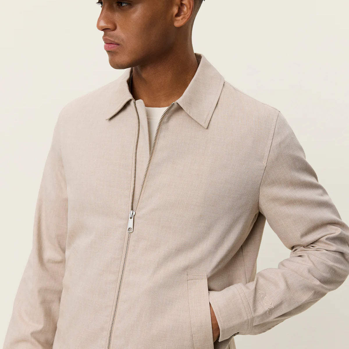 Les Deux Como Coach Slub Jacket - Light Sand – Sloane Boutique