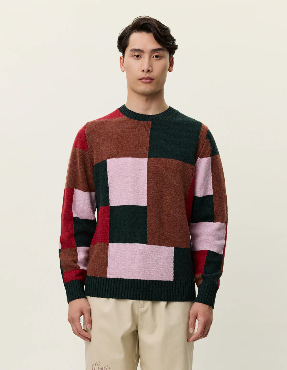 Les Deux Everett Colorblock Knit - Duffel Bag Men's Tops - Sloane Boutique
