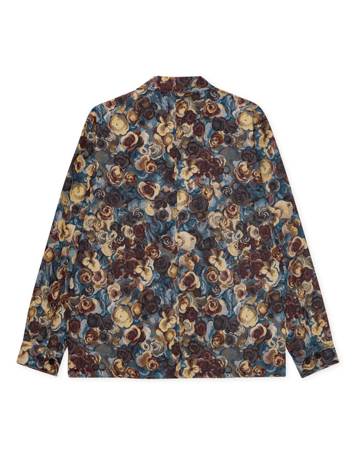 Les Deux Flower Jacquard Overshirt - Blue Outerwear - Sloane Boutique