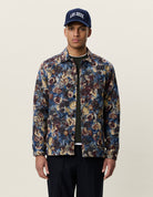 Les Deux Flower Jacquard Overshirt - Blue Outerwear - Sloane Boutique