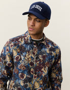 Les Deux Flower Jacquard Overshirt - Blue Outerwear - Sloane Boutique