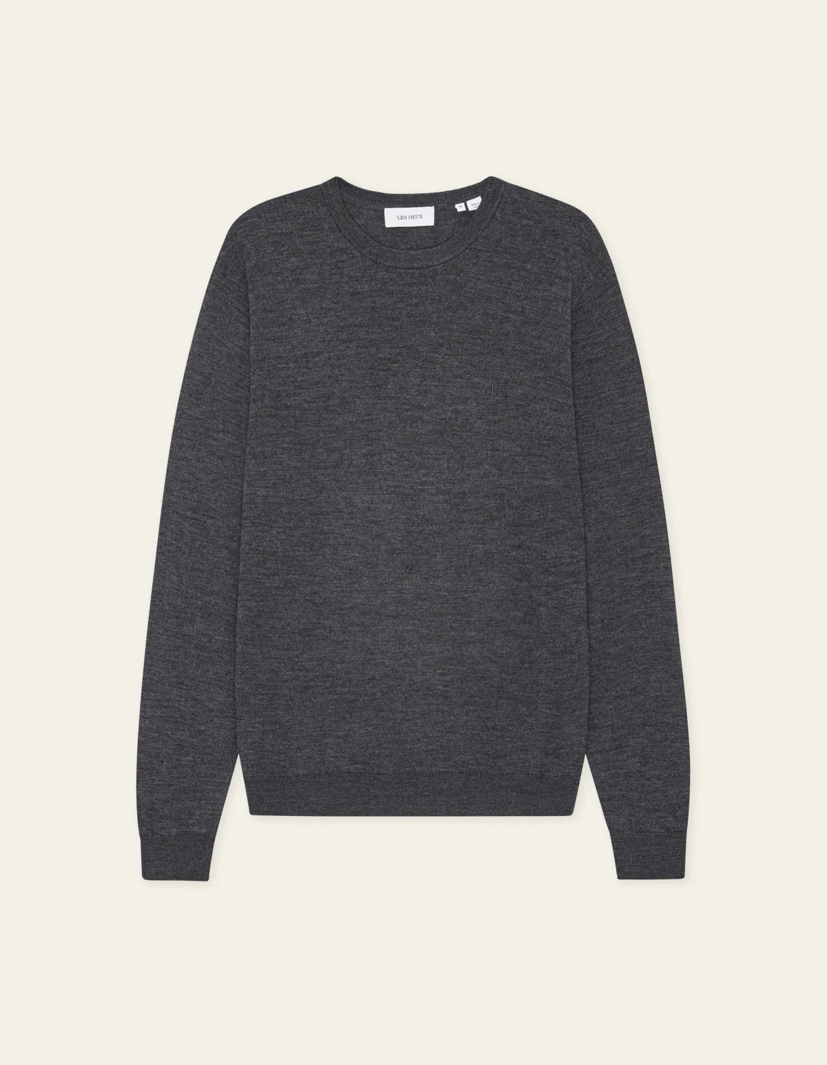 Les Deux Greyson Merino Knit - Dark Grey Melange Men's Tops - Sloane Boutique