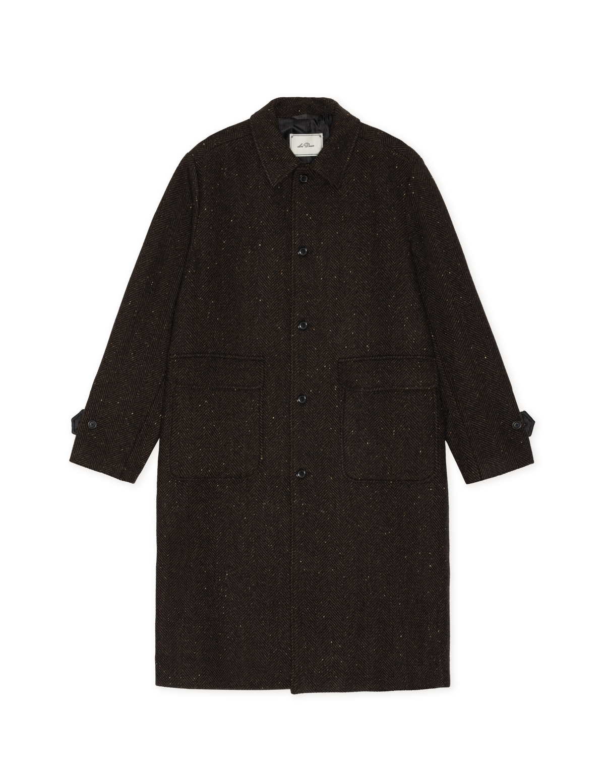 Les Deux Herringbone Wool Coat - Molé Brown Outerwear - Sloane Boutique