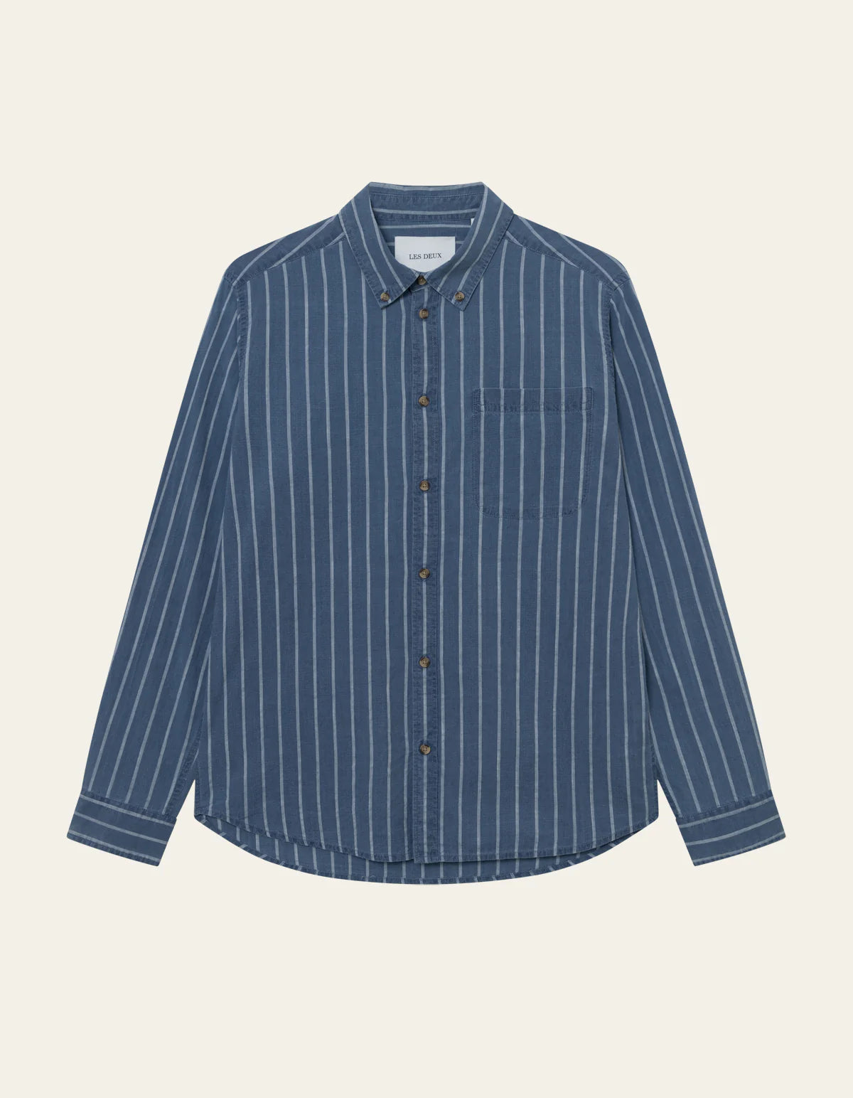 Les Deux Kash Indigo Stripe Shirt - Denim Blue Men's Tops - Sloane Boutique
