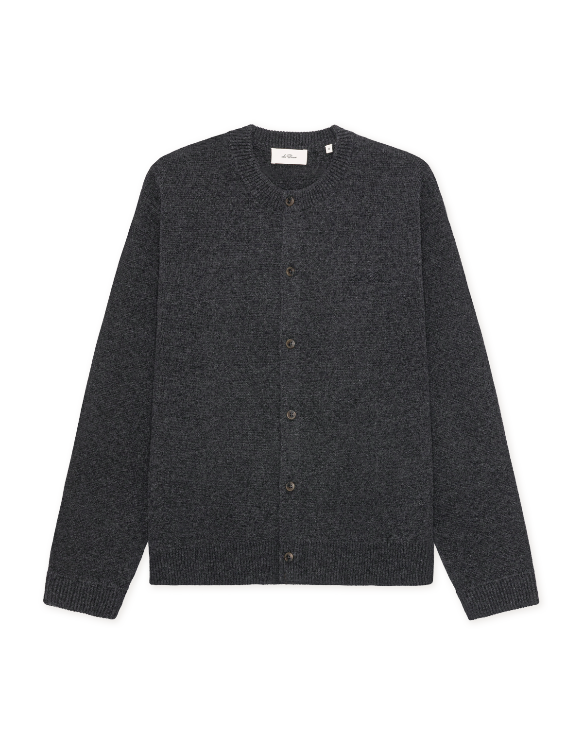 Les Deux Knitted Roundneck Cardigan - Charcoal Melange Men's Tops - Sloane Boutique