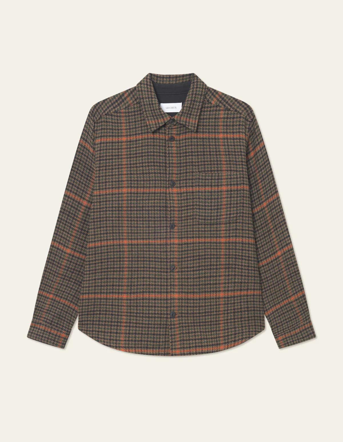 Les Deux Kody Houndstooth Overshirt - Teak Brown Men's Tops - Sloane Boutique