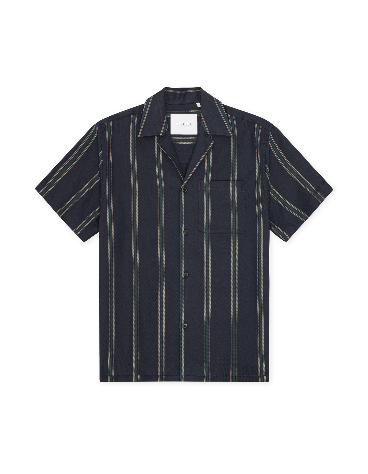 Les Deux Lawson Stripe SS Shirt - Dark Navy Men's Tops - Sloane Boutique