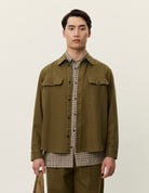 Les Deux Luciano Structured Overshirt - Military Olive Men's Tops - Sloane Boutique