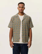 Les Deux Lukas Arabesque SS Shirt - Sea Moss Green Men's Tops - Sloane Boutique