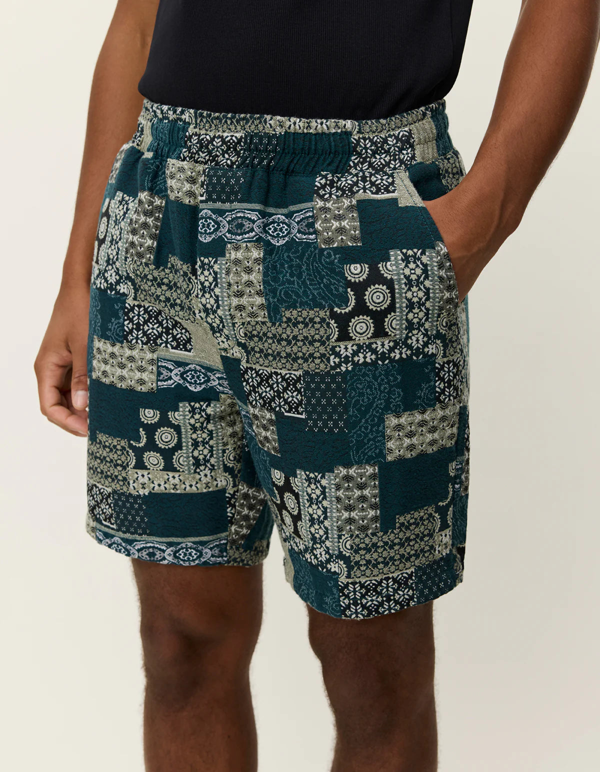 Les Deux Otto Jacquard Shorts - Sea Moss Green Men's Bottoms - Sloane Boutique