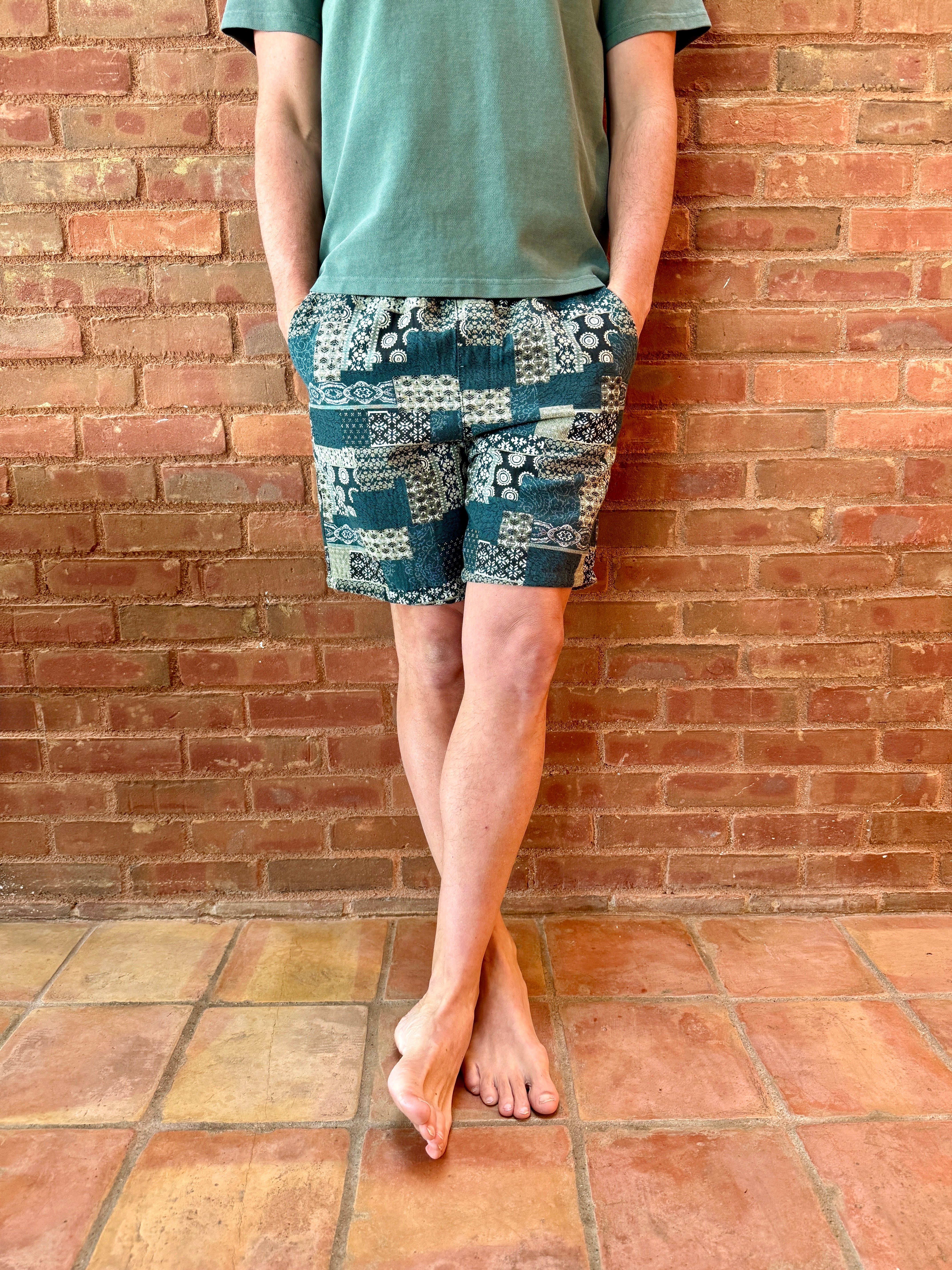 Les Deux Otto Jacquard Shorts - Sea Moss Green Men's Bottoms - Sloane Boutique