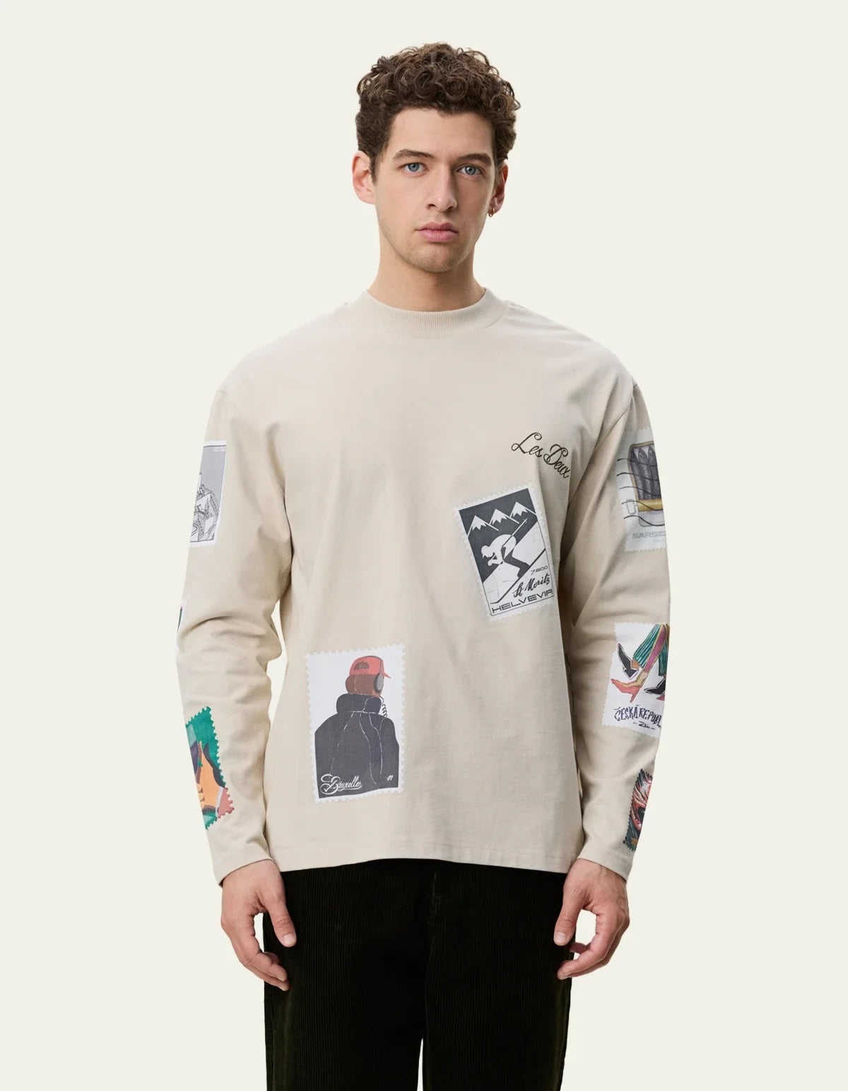 Les Deux Stamp LS Shirt - Light Sand Men's Tops - Sloane Boutique