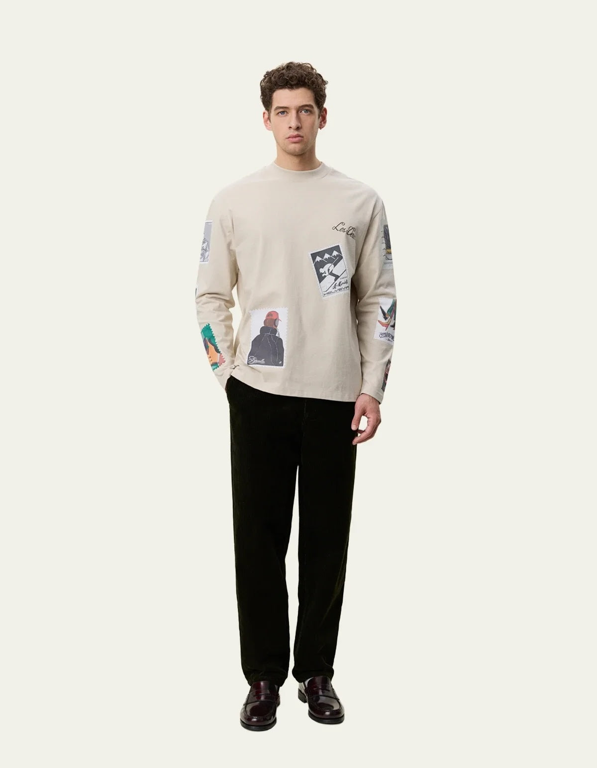 Les Deux Stamp LS Shirt - Light Sand Men's Tops - Sloane Boutique