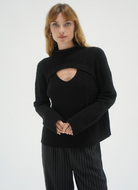 LNA Alessio Sweater - Black sale tops - Sloane Boutique
